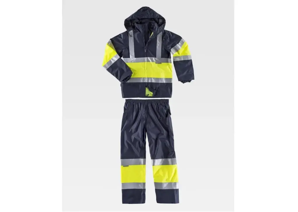 TRAJE DE LLUVIA S2018 FLUOR BICOLOR · IMPERMEABLE [3/4] · R-PU1 · AV · CE II CAT