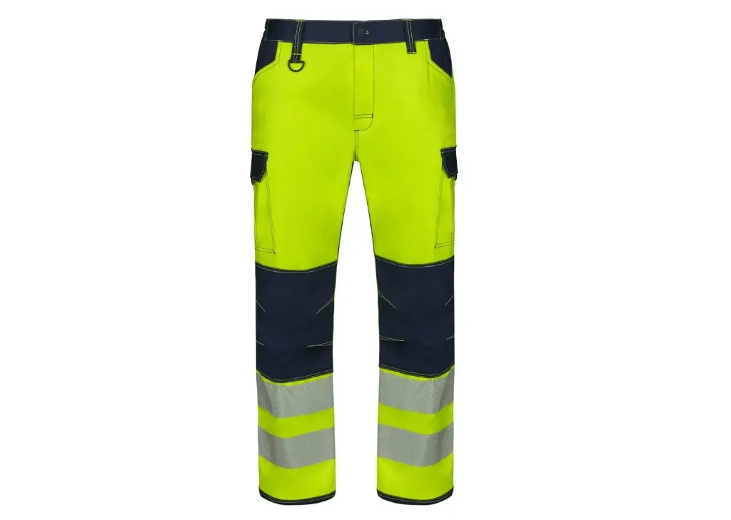 PANTALON 303010S · BICOLOR · CARGO · ELASTICO/STRETCH · BANDAS SEGMENTADAS · REFUERZO CULERA Y RODILLAS · SISTEMA PROTECCION RODILLAS · AV · CE II CAT