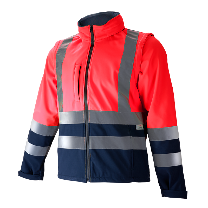 SOFTSHELL 1210 · BICOLOR · ELASTICO/STRETCH · HIDROFUGADO · 2 EN 1 · MANGAS EXTRAIBLES · 3 CAPAS · AMBIENTES FRIOS -5ºC  · AV · CE II CAT